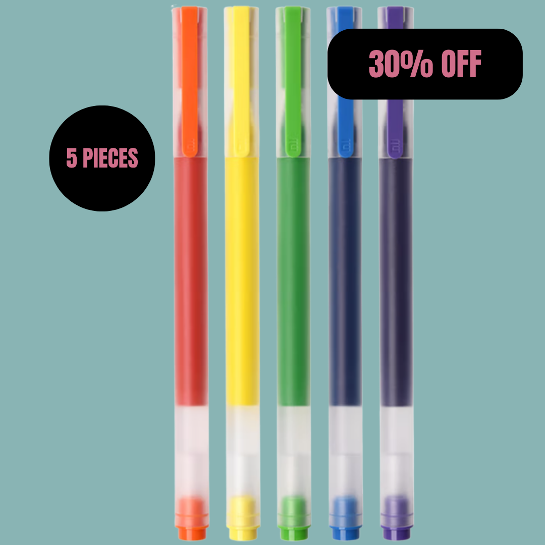 Set di penne stilografiche ad asciugatura rapida da 5 colori